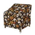 thumbnail image 1 of Renewold Patio Chair Covers Waterproof Dust Proof Stackable Patio Chair Covers Outdoor Lawn Patio Furniture Protection Halloween Decor, 29"W x 33"D x 36"H, Skull Sunflower Daisy Spider Web Print, 1 of 7