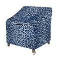 thumbnail image 1 of Renewold Patio Outdoor Chair Covers Waterproof Stacking Seat Cover Funiture Covering for Lawn Lounge Seat, Swivel, Rocking Chairs, 29"W x 33"D x 36"H, Blue Leopard Print, 1 of 7
