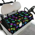 thumbnail image 1 of Renewold Paw Print Colorful Golf Cart Seat Cover with Pockets Soft Breathable Puppy Dog Cat Footprint Golf Cart Towel Blanket Fits for EZGO Yamaha Club Cars and More 2 Person Seats, 1 of 7