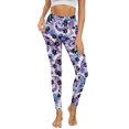 thumbnail image 1 of Renewold Paw Tie-dye Violet Blue Yoga Pants for Women with Pockets Full Length Workout Leggings High Waist Tummy Control Lounge Pants Activewear Fashion Womens Leggings, XS, 1 of 8