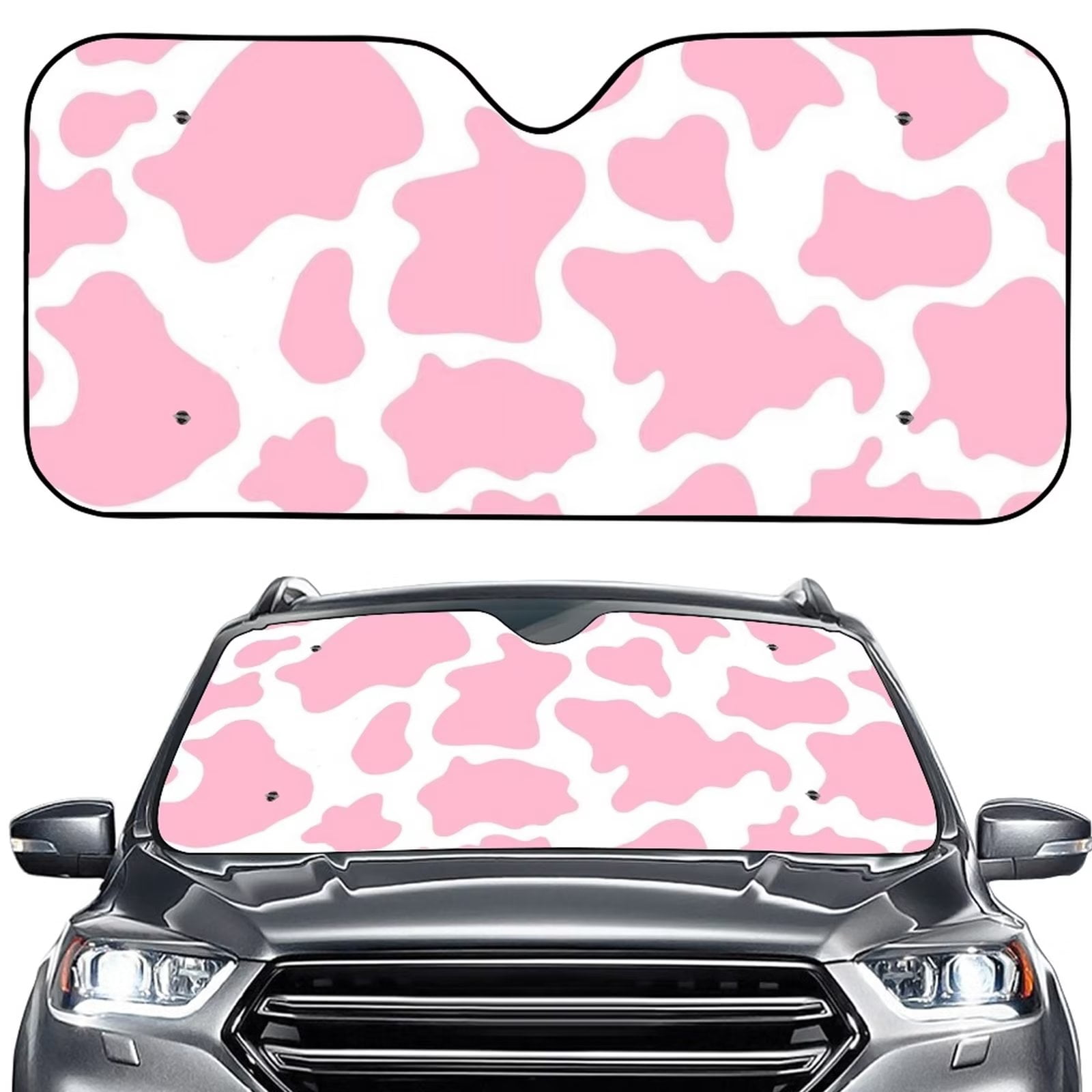 Pink Candy Pattern Print Car Sun Shade