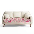 thumbnail image 1 of Renewold Pink Heart Beige Sofa Cushion Slipcover Elastic Couch Seat Cushion Cover Universal Couch Cover Protector Sofa Slipcover for Valentines Day Decor with Elastic Bands Washable, L, 1 of 5