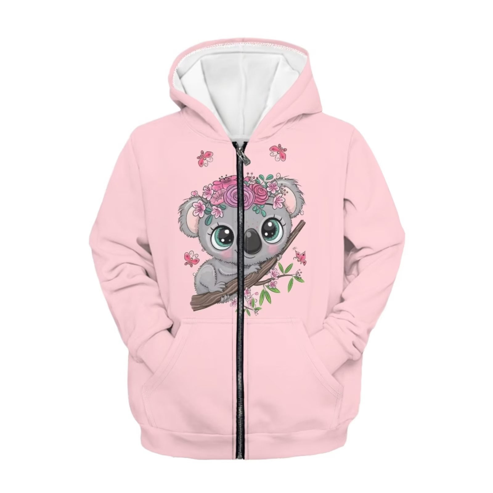 Renewold Rose Panda Zip Up Sweatshirt Hoodies Jacket for Teen Girls Soft  Pink Hoody Sports Outfits Size 11-13 Years Old Y2K Streetwear Volleyball  Clothing 