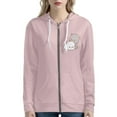 thumbnail image 1 of Renewold Pink Lightweight Breathable Long Zip Up Hoodies for Women Size 5XL Happy Cats Print Coat Smooth Feel Fabric Utility Jacket Fall Outdoor Sports Jumper with Pocket, 1 of 5