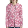 thumbnail image 1 of Renewold Pink Love Graphic Zip Up Hoodie for Women Size 2XL Valentine's Day Long Sleeve Tracksuit Jacket with Front Pocket Stylish Sweatshirt for Exercise Wear, 1 of 6