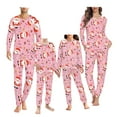 thumbnail image 1 of Renewold Pink Pajama for Family All Sizes Christmas Warm Family Pajamas Set Matching 2 PCS Santa Candy Canes Long Sleeve Tee & Elastic Waist Pants Thermal Women Sleepwear Size L, 1 of 5