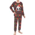thumbnail image 1 of Renewold Poinsettia Pandas Sleepwear for Teens Aztec Ethnic Christmas Crewneck Tops with Jogger Sweatpants Set of 2 Soft Long Sleeve Pajamas Athletic Clothing Size 7-8, 1 of 5
