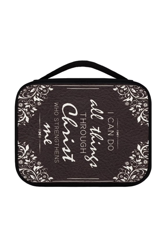 Practical Scripture Bags for Women Dirty-Resistant Makeup Cosmetic Bag with Handle and Zipper Christain Catholic Gifts Lightweigh Bible Accessories