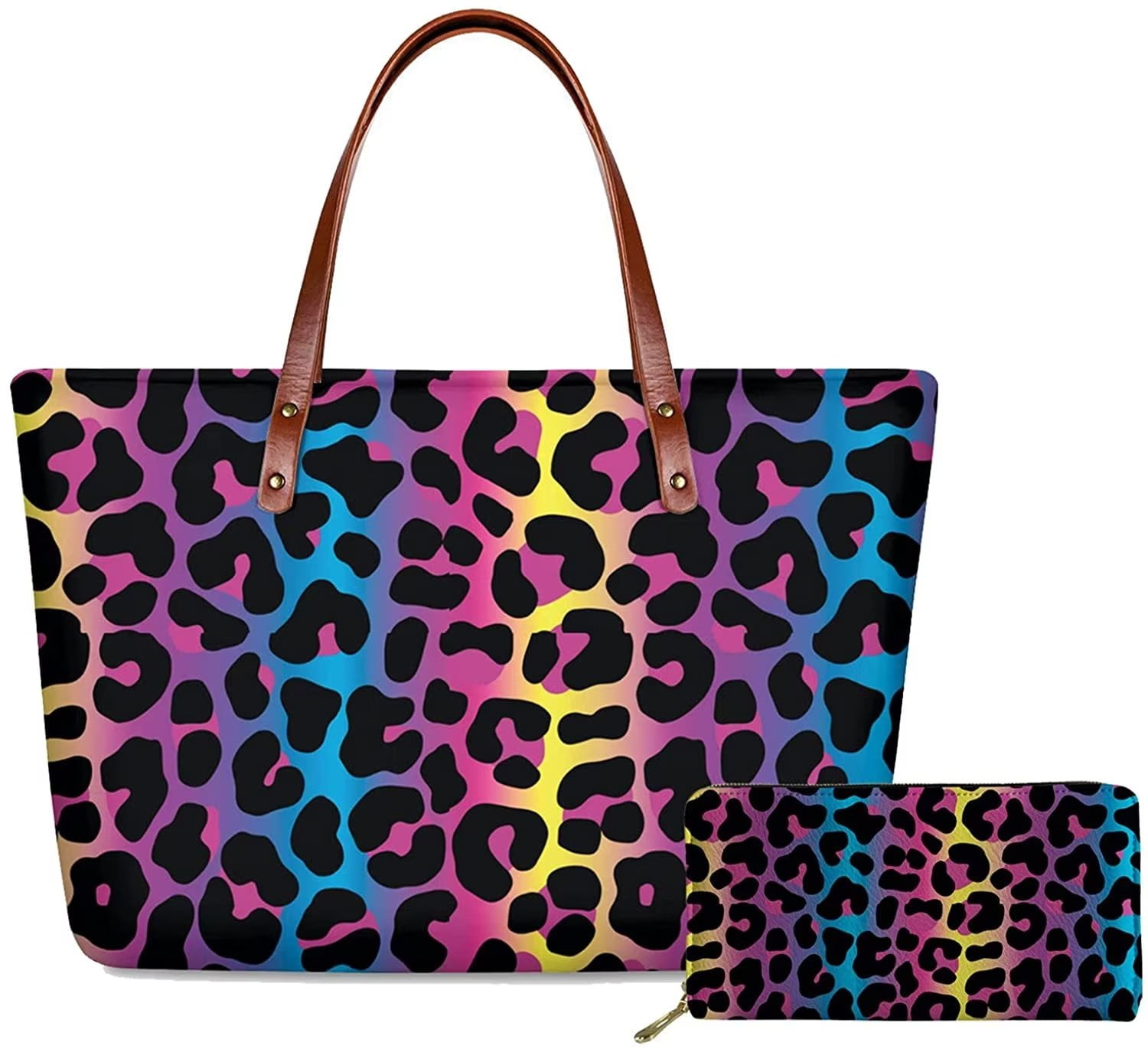 Leopard Print Round Handbag Trendy Pu Leather Crossbody Bag - Temu