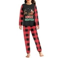 thumbnail image 1 of Renewold Red Black Buffalo Grid Pajama Set Merry Christmas Long Sleeve Elastic Nightwear 2PCS Teens Casual Wear Outfits Comfort Sleepwear Lounge Wear Size 13-14, 1 of 5