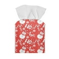 thumbnail image 1 of Renewold Red Christmas Theme Tissue Box Cover Modern Style PU Leather Tissue Box Organizer for Home Office Decorations,HO HO HO Candy Canes Facial Cube Cover, 1 of 5