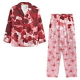 thumbnail image 1 of Renewold Red Hearts Pajamas Button Down Shirt Pants Matching Set Size 4XL Butterfly Graphic Indoor Daily Wear Vacation Party Birthday Gifts for Women 2 Packs Valentine's Day Pj Nightwear, 1 of 6