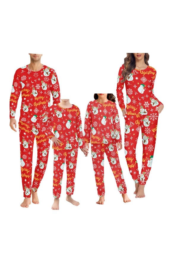 Red Pajama Jeans Set for Women Soft Christmas Scoop Neck Loungewear Daily Wear Pullover Tops 2 Pieces Snowflake Cute Snowman Sleepwear Tracksuit for Women Size 2XL