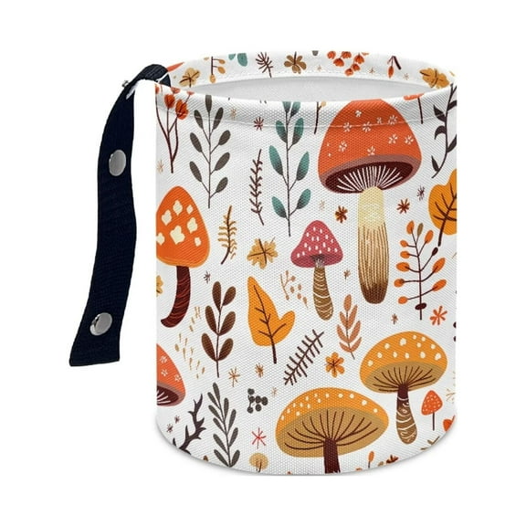 Renewold Reusable Car Garbage Cans Hanging Vehicle Trash Bags Bins for Camping, Travel Accessories Wild Mushroom Auto Trash Organizer Box Universal Fit SUV Truck