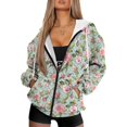 thumbnail image 1 of Renewold Rose Leaf Polka Dot Blue Women's Oversized Hoodie Tops Jacket Coat Hooded Cardigan Long Sleeve Sweatshirts Drop Shoulder Hoodie Sweaters Oversized Jacket Coat Loose Fit Clothes, XXL, 1 of 7