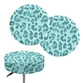 thumbnail image 1 of Renewold Round Bar Stool Seat Covers Stretchy Irish Stool Slipcovers 13-15 Inch Bathroom Vanity Stool Seat Cover for Home Bar Decor, 2 Count, Mint Green Leopard Print, 1 of 6