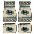 thumbnail image 1 of Renewold Rubber Car Floor Mats Auto Carpet Non-slip Rubber Car Rugs Full Set Universal Fit for Most Vehicles Auto Interior Decor, Set of 4, Southwest American Tribal Horse Vintage, 1 of 7