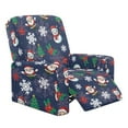 thumbnail image 1 of Renewold Santa Claus Snowman Blue Stretch Recliner Cover Universal 4 Pieces Christmas Recliner Sofa Cover Stay in Place Furniture Protector Home Decor for Pets, Dogs, Cats, Kids, 1 of 8