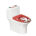 thumbnail image 1 of Renewold Santa Toilet Lid Cover Set of 2 Christmas Pine Cones Toilet Tank Cover Round Elongated Bathroom Washable Lids Cover Protect Hands from Splash Scratches, 1 of 5