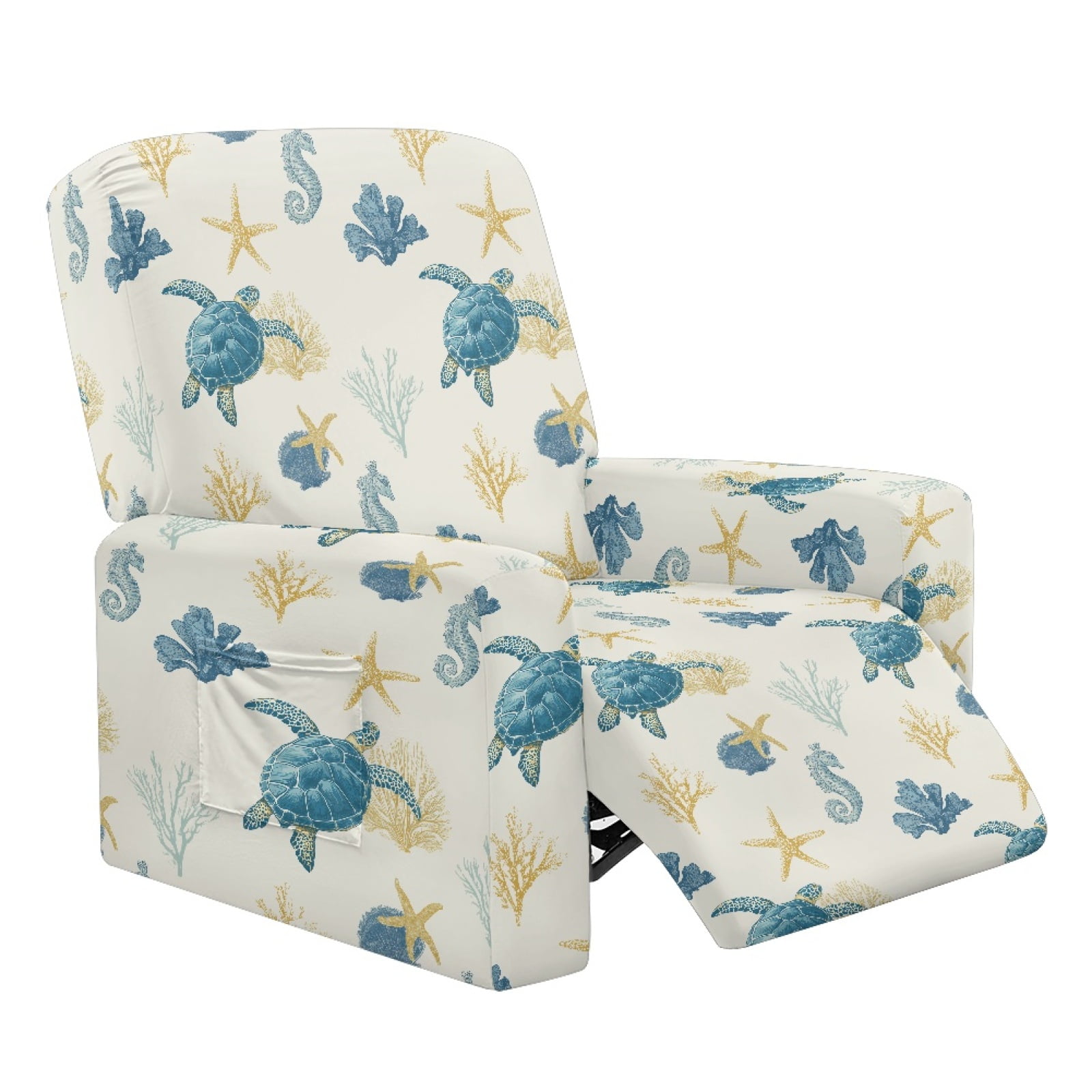 Renewold Sea Turtle Cover for Recliner with Foot Rest Washable