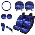 thumbnail image 1 of Renewold Sea Turtle Galaxy Blue Car Seat Covers for Women Men Steering Wheel Cover Headrest Cover Cup Coasters Handbrake Cover Gear Shift Cover Universal Fit Most Car SUV Van, Easy to Install, 1 of 7