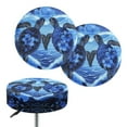 thumbnail image 1 of Renewold Sea Turtle Hibiscus Blue Round Stool Covers Washable and Stretch Bar Stool Seat Cover Cushion 12"-14" Dustproof Stool Cushion Slipcover, 1 of 6
