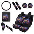 thumbnail image 1 of Renewold Sea Turtle Splash Printed Car Seat Covers for Women with Steering Wheel Cover and Seat Belt Pad Armrest Pad Handbrake Cover Gear Shift Cover Cup Coaster Holder Seat Cover, Pack of 12, 1 of 7