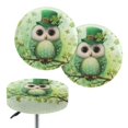 thumbnail image 1 of Renewold Seat Cover for Round Bar Stool, 2 Pack Non-Slip 12-14 Inch Irish Bar Stool Slipcover Vanity Seat Stool Slipcovers for St Patricks Day Decor, Owl Leprechaun Hat Shamrock Green, 1 of 6