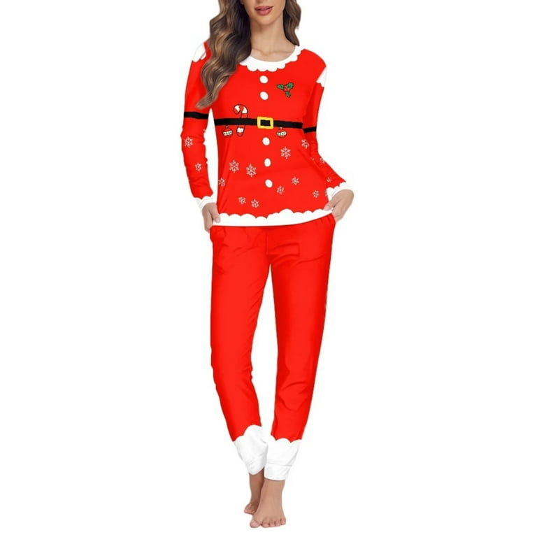 Renewold Size XS Christmas Pajamas Set Womens Loungewear Sleepwear 2 Piece  PJ Sets Skin Friendly Elf Candy Canes Daily Wear Athletic Clothing for Yoga  Vacation 