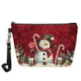thumbnail image 1 of Renewold Snowman Candy Cane Cosmetic Bags for Women Girls, PU Leather Christmas Makeup Bag Large Capacity Travel Portable Handbag Waterproof Toiletry Pouch Storage Organiser, 1 of 7