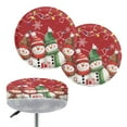 thumbnail image 1 of Renewold Snowman Red Green Stretch Stool Cover Pumpkin Maple Leaf Furniture Protector 14-16 Inch Soft Elastic Bar Stool Cover Washable Slipcovers Christmas Decor, 2 Count, 1 of 5
