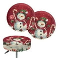 thumbnail image 1 of Renewold Snowman Red Stretch Seat Cover for Round Stool 13-15 Inch Breathable Bar Stool Slipcover Dustproof Vanity Seat Slipcover Christmas Decor, 2 Count, 1 of 5