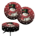 thumbnail image 1 of Renewold Snowman Snowflake Red Bar Round Stool Cover 12-14 Inch Breathable Stretch Circle Stool Slipcover Dustproof Vanity Seat Cushion Cover Christmas Decor, 2 Count, 1 of 5