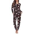 thumbnail image 1 of Renewold Soft Pajamas Set of 2 Pack Snowflake Candy Canes Shirt & Pants Christmas Theme Women Crewneck Nightwear Home Loungewear Pjs for Ladies,Size M, 1 of 4