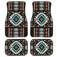 thumbnail image 1 of Renewold Southwest American Tribal Blue Brown Rubber Car Floor Mats Auto Carpet Non-slip Rubber Car Rugs Full Set Universal Fit for Most Vehicles Auto Interior Decor, Set of 4, 1 of 7