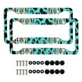 thumbnail image 1 of Renewold Southwest American Tribal Cow Print Teal Metal Car Plate Frame Tag Novelty Metal Automotive License Plate Frames License Plate Frame Car Decor, 2 Pack, 1 of 7