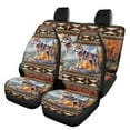 thumbnail image 1 of Renewold Southwestern American Tribal Wolf Brown Car Front Back Seat Covers Full Set 4 PCS, Universal Fit Most Cars SUV Vans Trucks, Fashion Auto Accessories for Women Men, 1 of 7