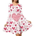 thumbnail image 1 of Renewold Special Occasion Daily Midi Dress Pink Hearts Valentine's Day Winter Fall Dresses for Girls Swing Twirl Dress for Women Size L Cozy Flowy Dresses, 1 of 7