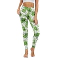 thumbnail image 1 of Renewold St. Patrick's Day Clover Splash Green Womens Leggings with Pockets High Waisted Hip Lift Tummy Control Yoga Pants Buttery Soft 4 Way Stretch Workout Yoga Pants Activewear, XL, 1 of 8