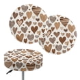 thumbnail image 1 of Renewold Stool Covers Round 2 Pack Stretch Bar Stool Saddle Padded Seat Covers Washable Animal Print Stool Slipcovers for 12-14 Inch Chair for Home Decor, Brown Heart Zebra Leopard Print, 1 of 6