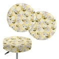 thumbnail image 1 of Renewold Stool Covers Round 2 Pack Stretch Bar Stool Saddle Padded Seat Covers Washable Stool Cushion Slipcovers for 12-14 Inch Chair, Bee Print Daisy Honeycomb Yellow, 1 of 5
