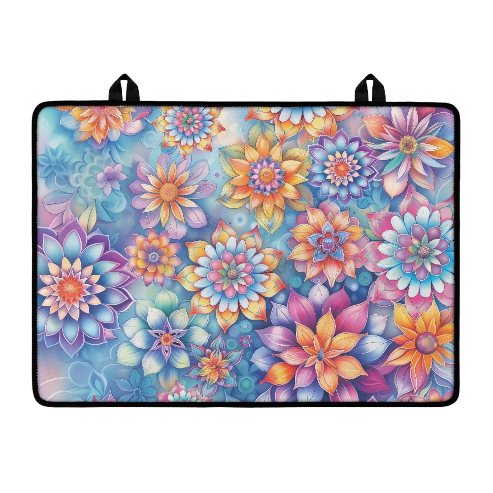 Renewold Stove Cover for Electric Glass Top Stove, Induction Electric Stove Top Protector Oil-proof Heat Resistant Washer Dryer Top Cover, 29'' x 21'', Bohemian Flower Blue