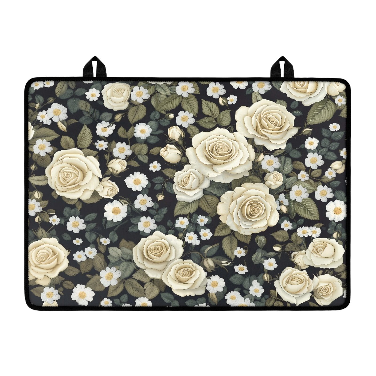 Renewold Stove Cover for Electric Glass Top Stove, Induction Electric Stove Top Protector Oil-proof Heat Resistant Washer Dryer Top Cover, 29'' x 21'', Elegant Rose Leaf