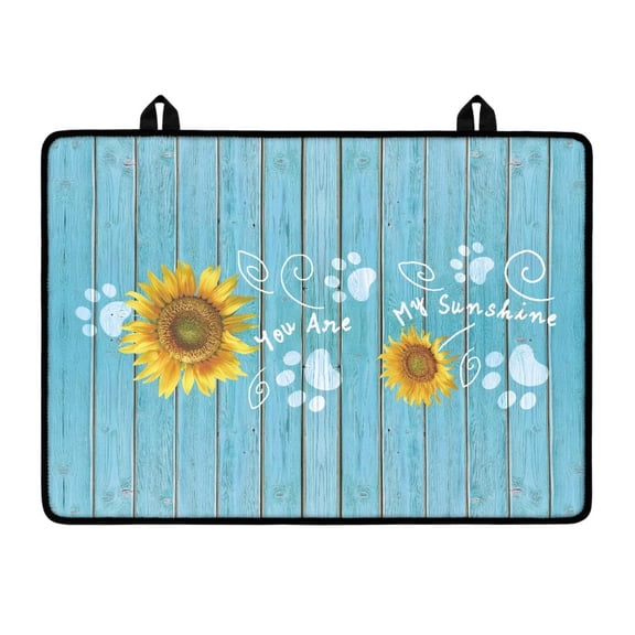 Renewold Stove Cover for Glass Stove Top Scratch Resistant Stove Top Cover Heat Resistant Mat Foldable Cooktop Cover Extra Kitchen Space, 29 x 21 Inch, Sunflower Paw Wood Grain