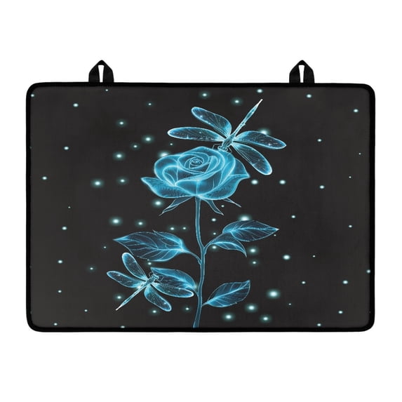 Renewold Stove Top Cover for Cooktop, Electric Stove Protector Cover Non-skid Oil-proof Induction Electric Stove Top Cover Versatile Mat Easy to Clean, Rose Dragonfly Blue