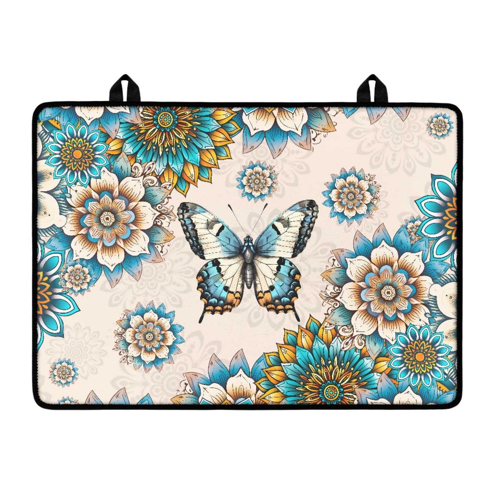 Renewold Stove Top Cover for Electric Stove, Stove Mat for Glass Stove Top, Heat Resistant Oil Resistant Cooktop Protector Cover for Kitchen Decor, Bohemian Flower Butterfly