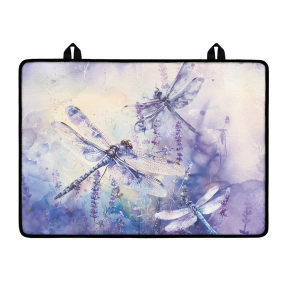 Renewold Stove Top Cover for Glass Stove Top, Ceramic Glass Stove Cover Mat Oil Resistant Prevent Scratching Oven Mat Protector Expands Usable Space, Dragonfly Lavender Violet