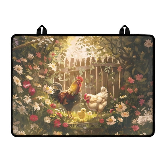 Renewold Stove Top Cover for Glass Stove Top, Ceramic Glass Stove Cover Mat Oil Resistant Prevent Scratching Oven Mat Protector Expands Usable Space, Rooster Chicken Garden