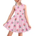 thumbnail image 1 of Renewold Strawberry Girls Tank Top Dress Pink Sleeveless Sundress for Teens Elasitc Waisted Tank Mini Dress for 7-8 Years Casual Party Princess Dresses, 1 of 5