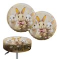 thumbnail image 1 of Renewold Stretch Stool Cover Furniture Protector 12-14 Inch Soft Elastic Irish Bar Stool Cover Washable Slipcovers for Easter Decor, 2 Count, Retro Bunny Floral, 1 of 6